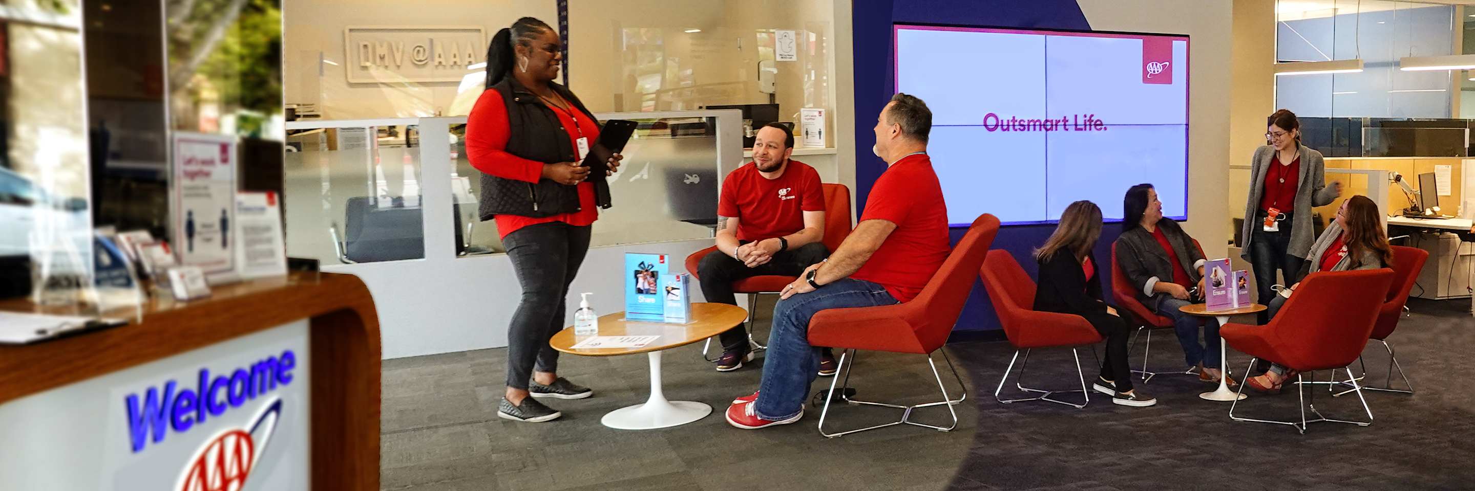 An employee of AAA stands in a AAA branch