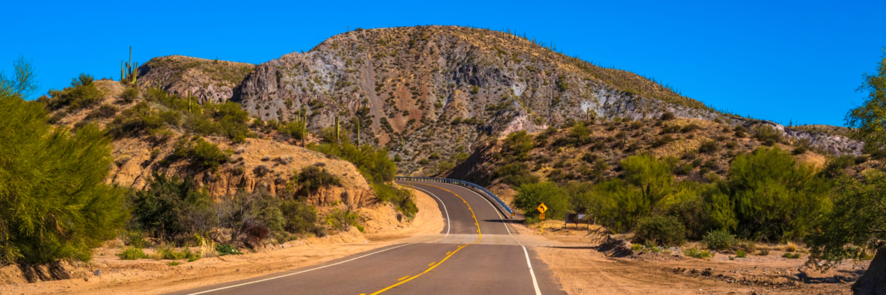 Arizona road winding through mountains