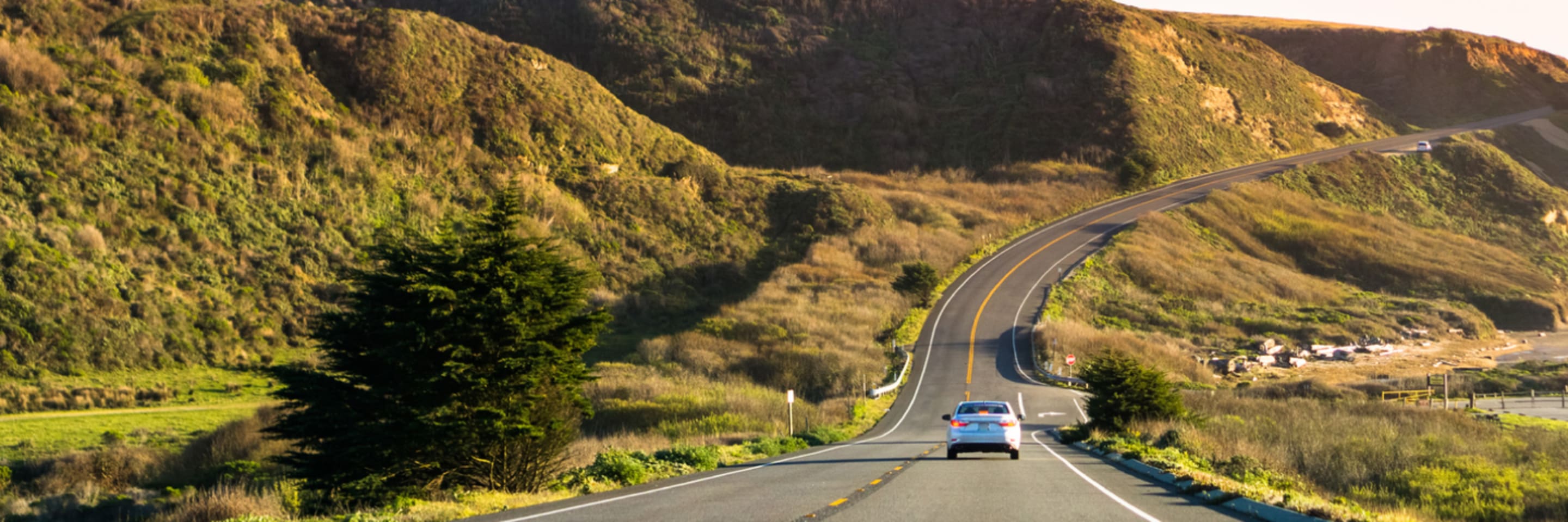 car driving on road in northern california