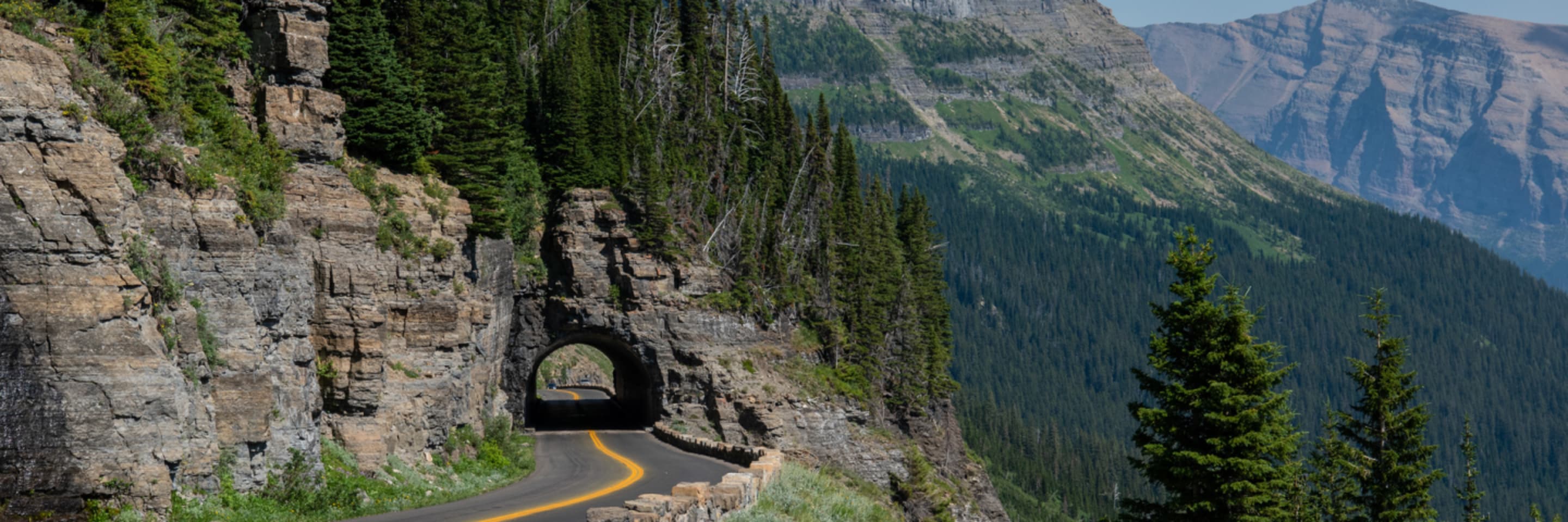 Montana road in the mountains