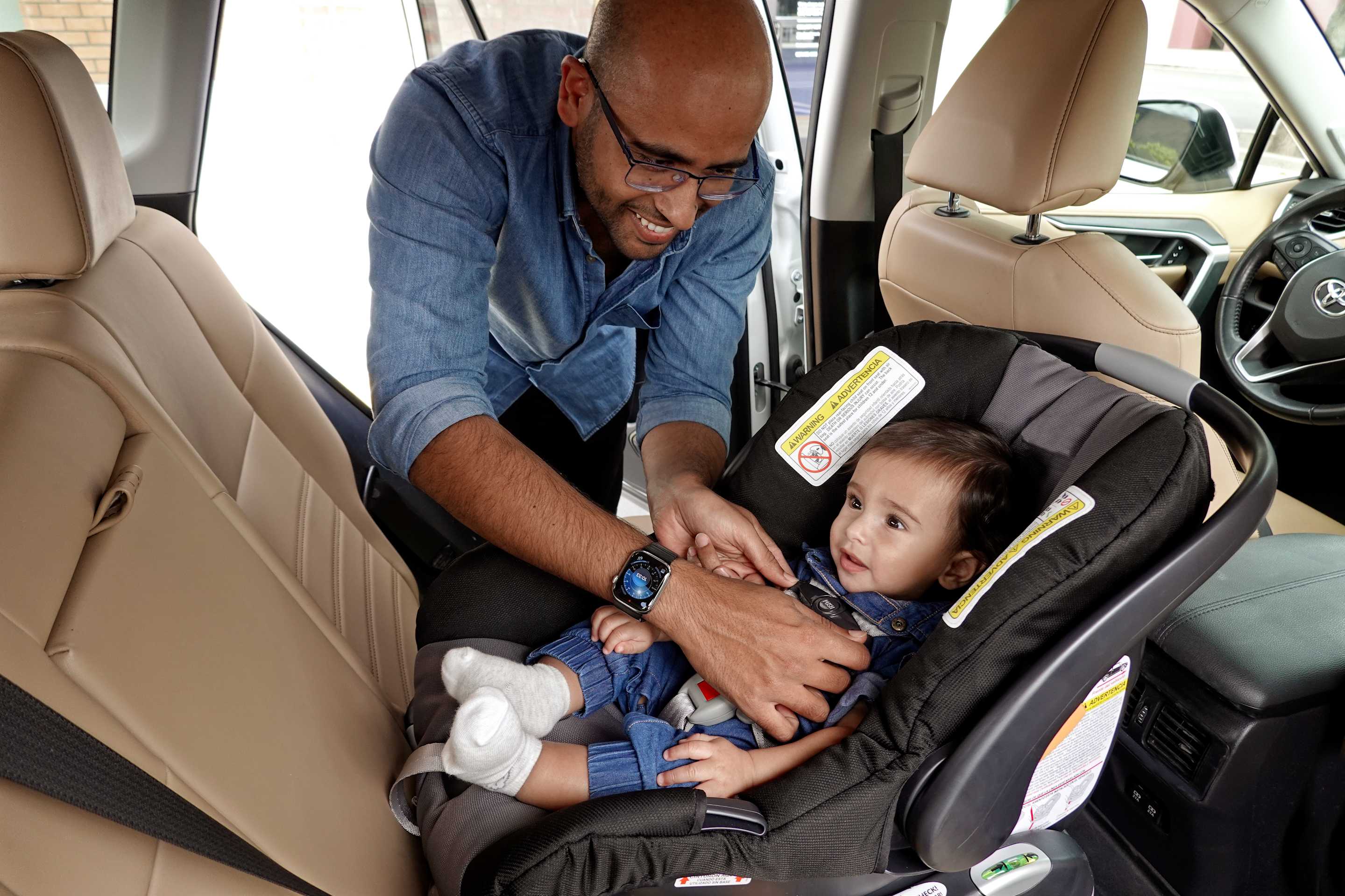 Child in rear facing car seat