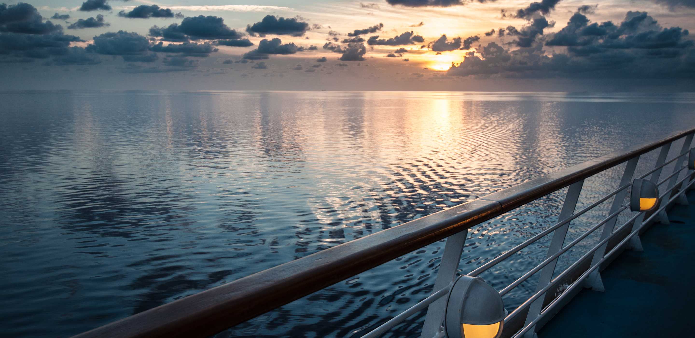 ocean view from deck of cruise ship
