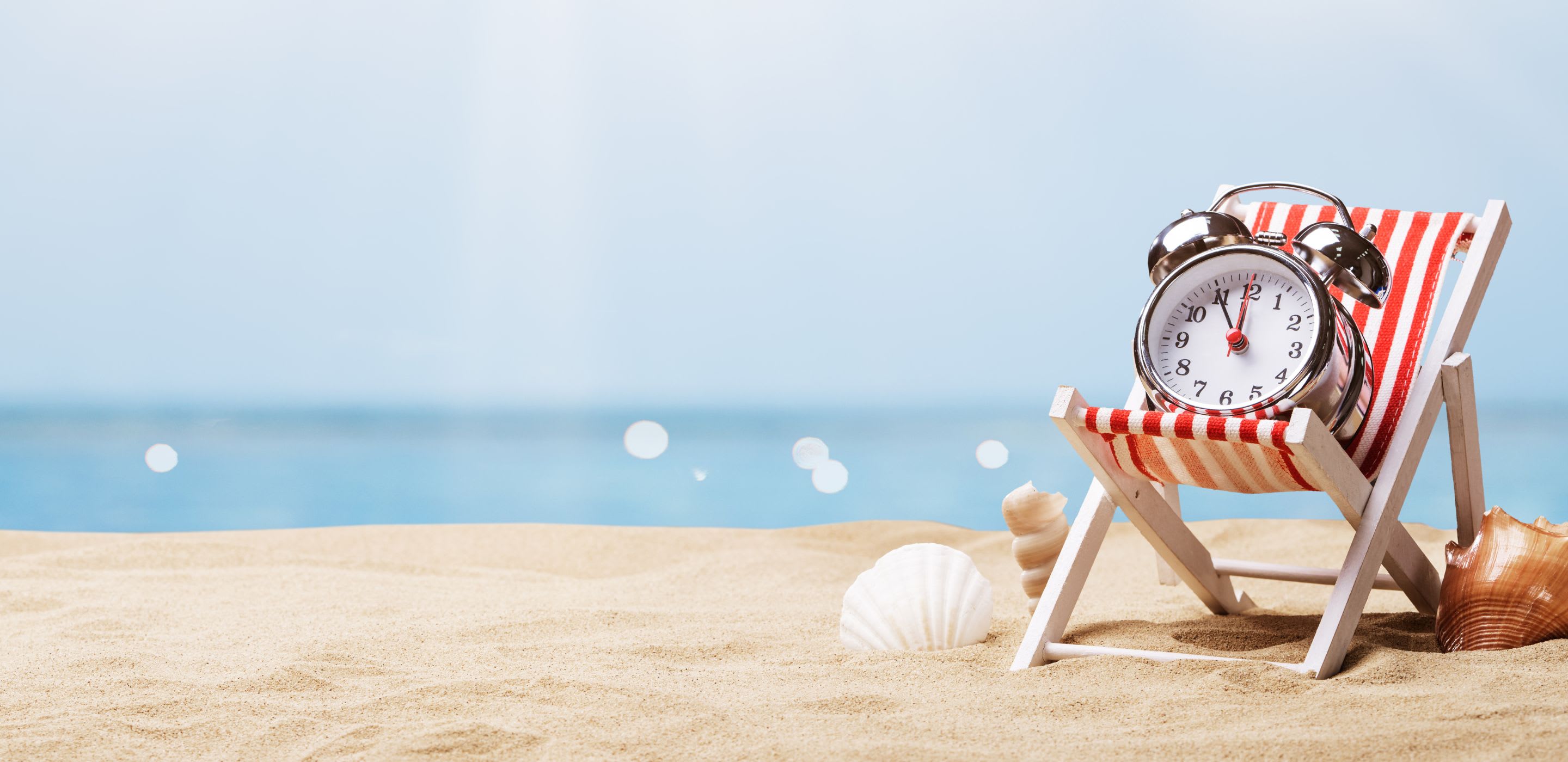 clock on beach chair