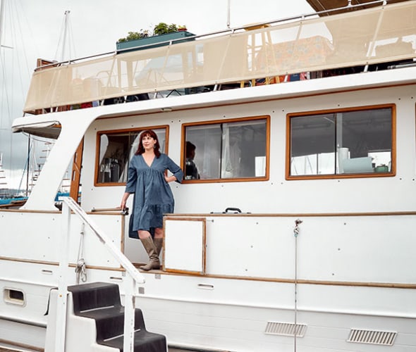 Travel writer Freda Moon on her houseboat