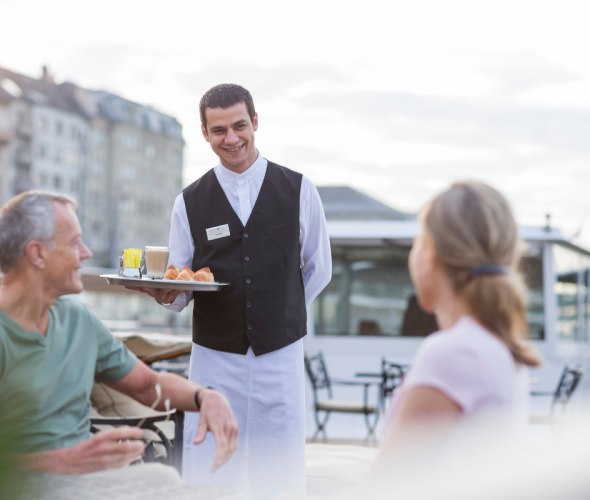 service on the sundeck on a uniworld river cruise