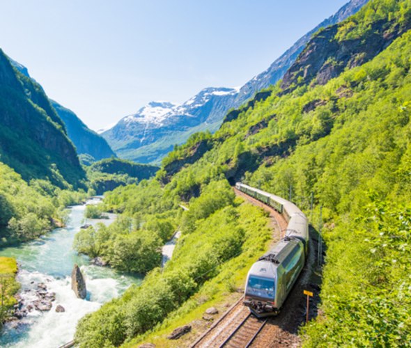 travel by train on the flam railway in norway