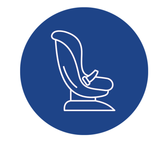 an illustration of a forward-facing car seat