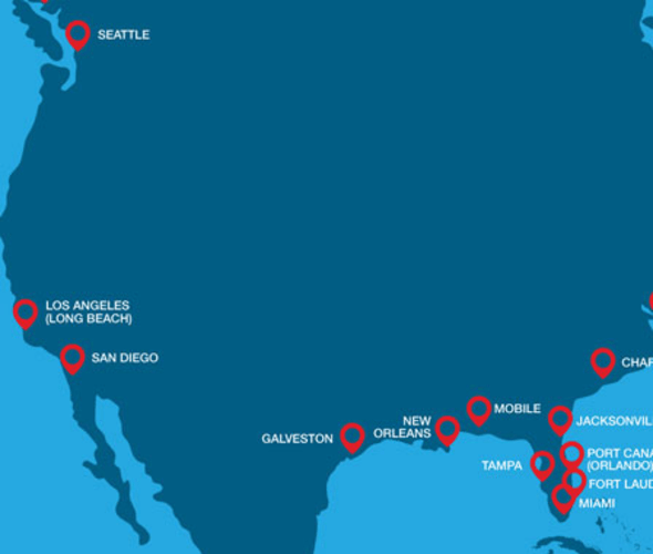 carnival cruise line homeport map