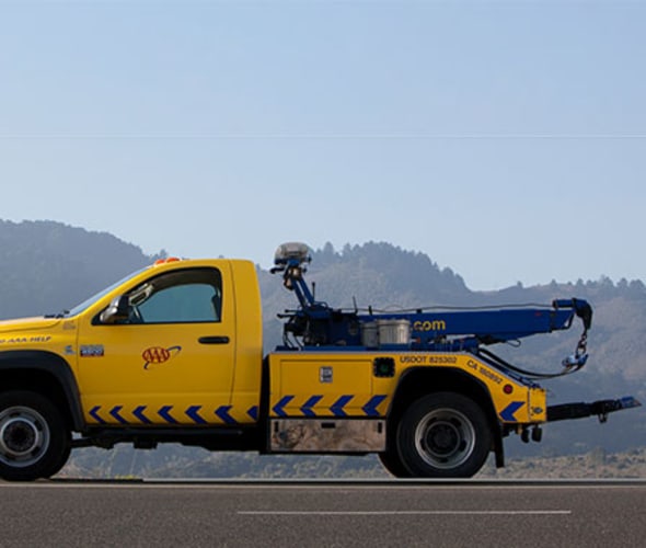 a AAA tow truck on a roadside service call