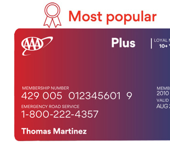 Example of a AAA Plus membership card