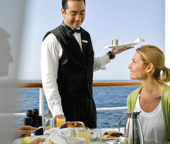 silversea cruises butler serving breakfast