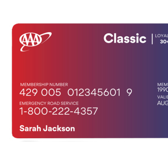 Example of a AAA Classic membership card