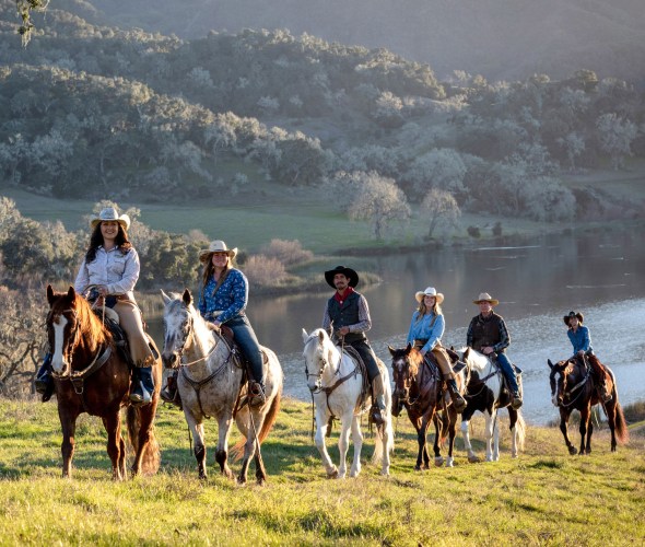 A group of  horseback riders from Alisal Guest Ranch & Resort.