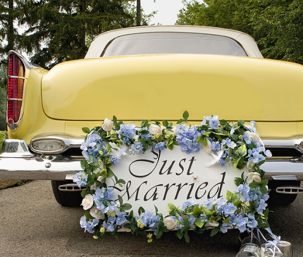Car with Just Married sign