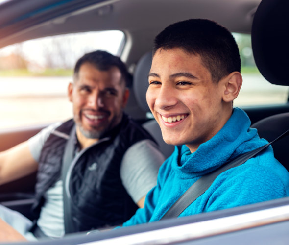 AAA Member and handing his son car keys