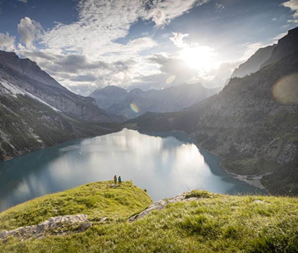 visit switzerland to see Lake Oeschinen