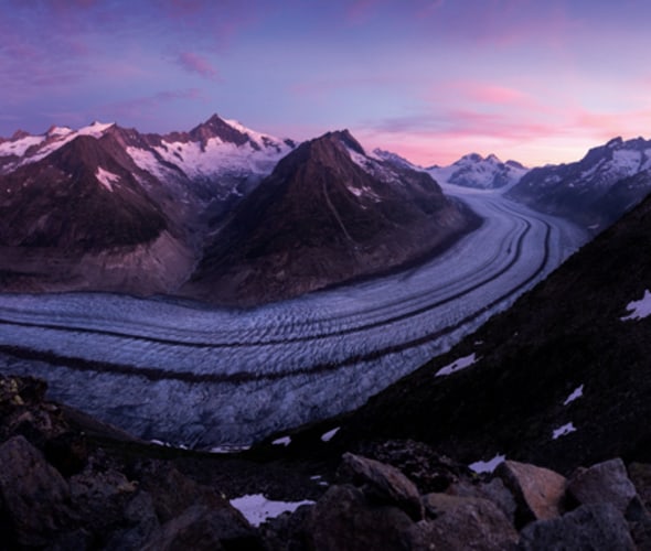 visit switzerland to see the Aletsch Glacier