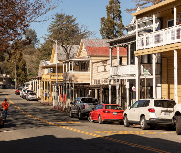 Sutter Creek, California Main Street in the Sierra Foothills.