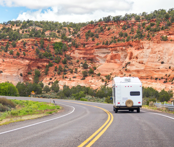 A AAA Member drives an RV to Bryce Canyon National Park in Utah.