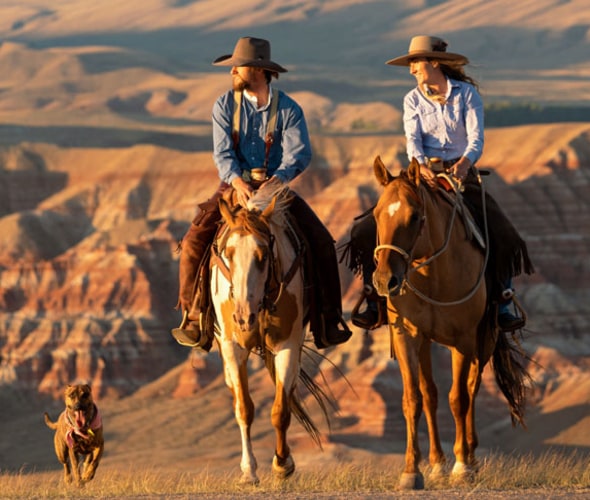 Riding the range in the Dubois Badlands.