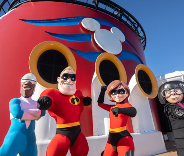 the incredibles on pixar day at sea on disney cruise line ship