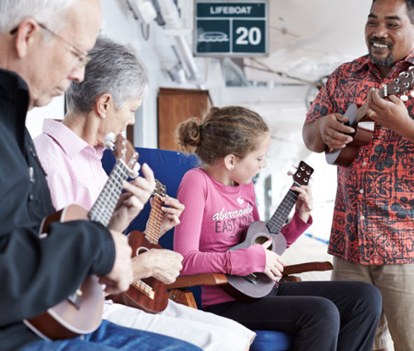 ukulele lesson on princess cruise ship in hawaii