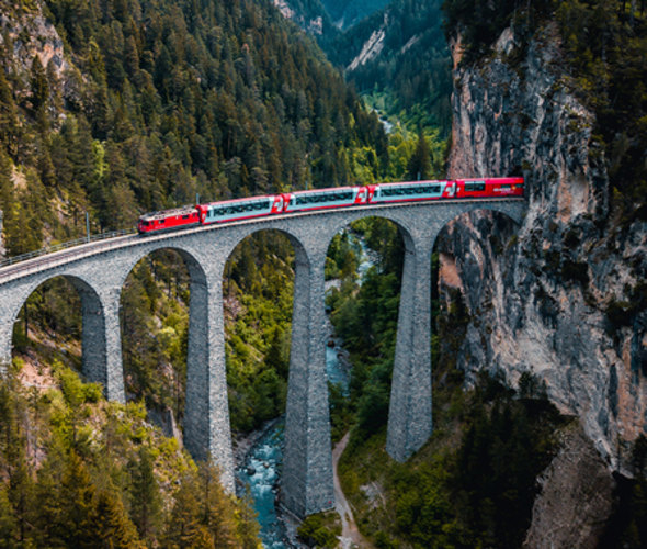 visit switzerland and ride on the glacier express train