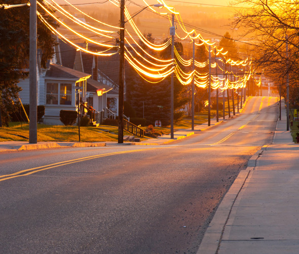 Street with power lines