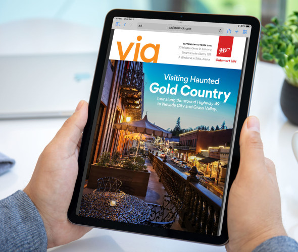 Via Magazine September October 2023 issue cover on a tablet