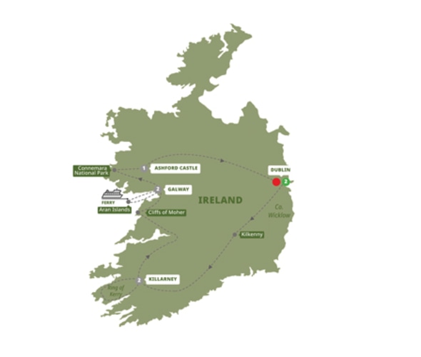 map of ireland exclusive AAA trip