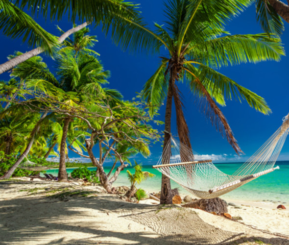 hammock on beach in fiji