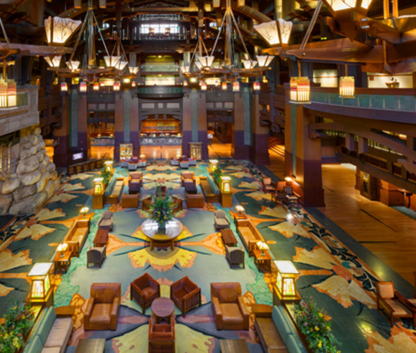 lobby of disney's grand californian hotel