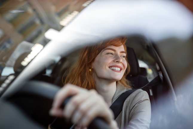 Woman in car