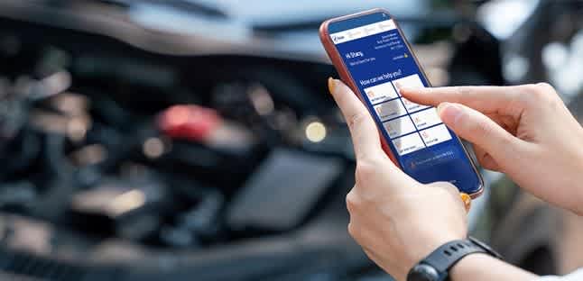 AAA Member requests roadside assistance on the AAA Mobile App