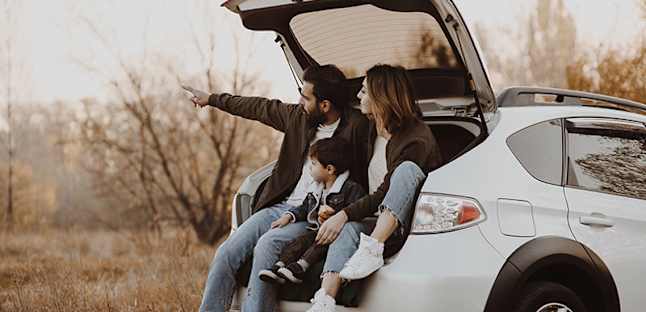Family in car
