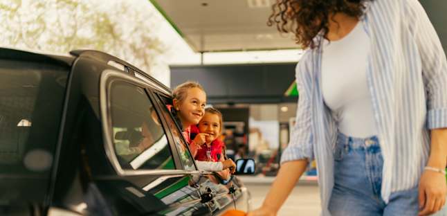 At the gas pump