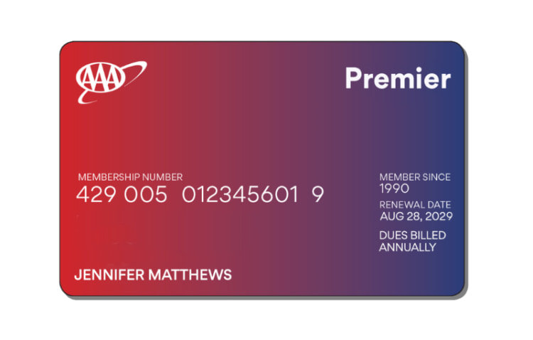 AAA Premier membership card