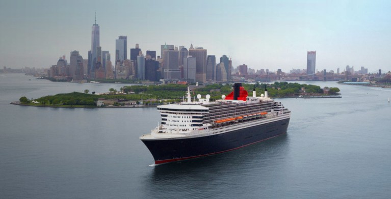 cunard line ship in new york