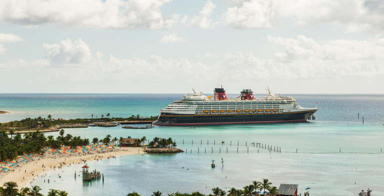 disney cruise line ship in the caribbean