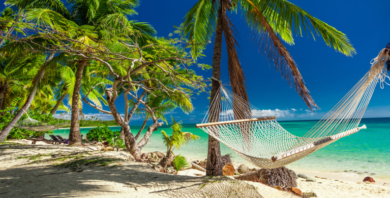 hammock on beach in fiji