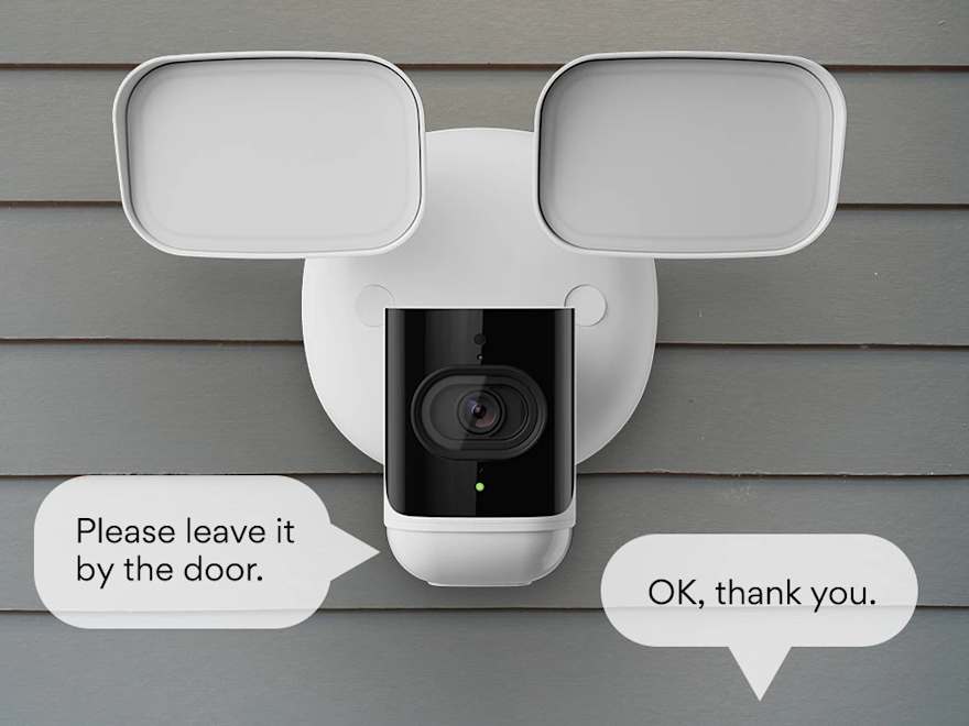 Floodlight Camera provides 24/7 continuous recording for up to 14 days.