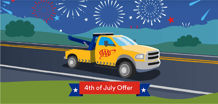 AAA Tow truck - 4th of July offer