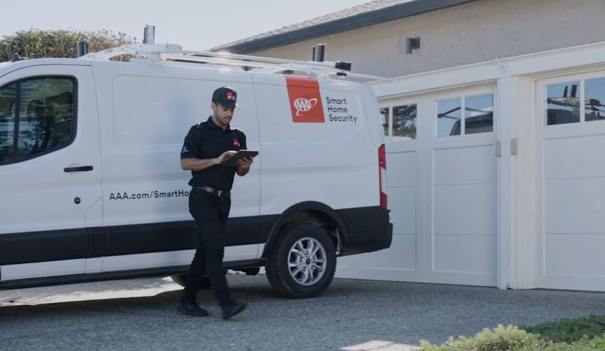 AAA Expert standing in front of a installation truck