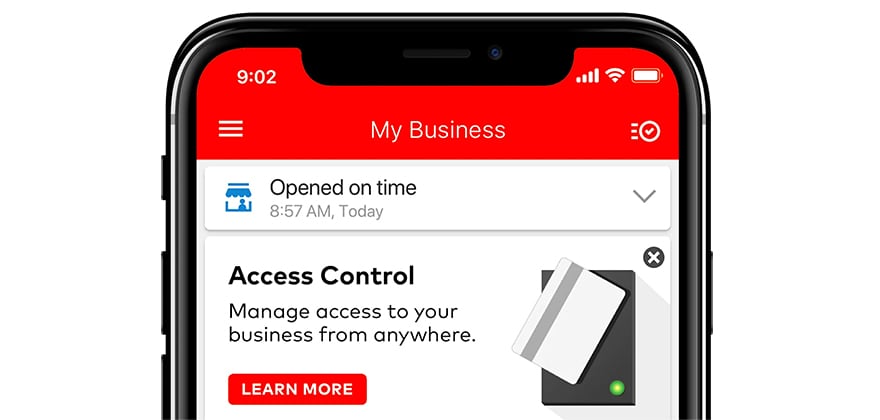 mobile app for AAA Smart Business controlled entry