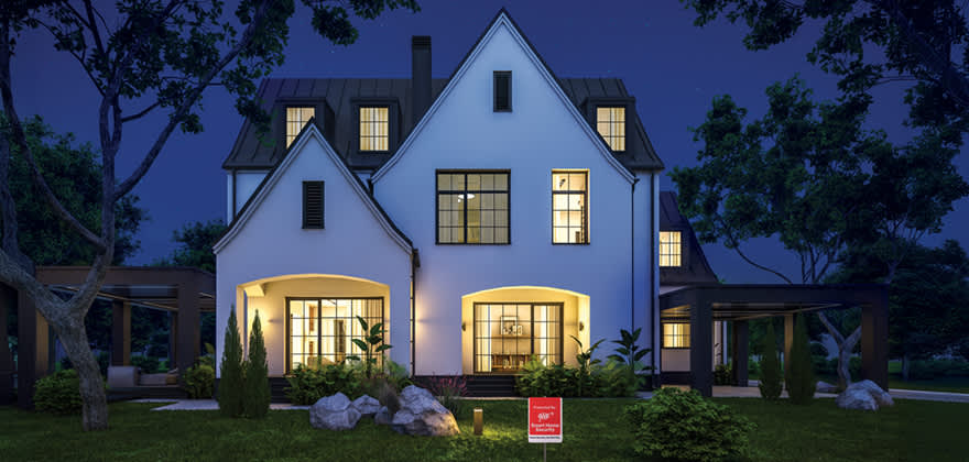 Home protected with AAA Smart Home Security system
