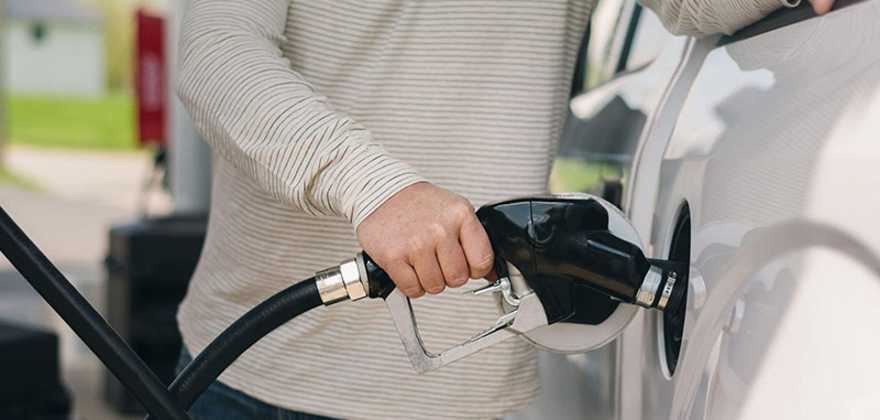 A AAA Member fills up at the pump
