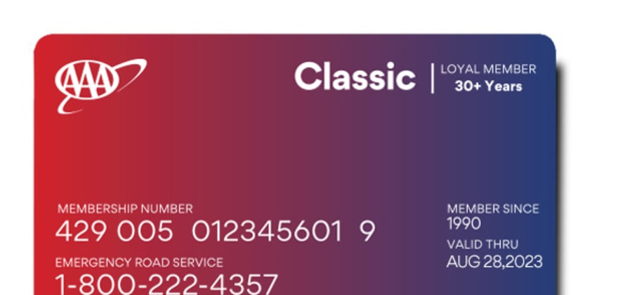 AAA classic membership card