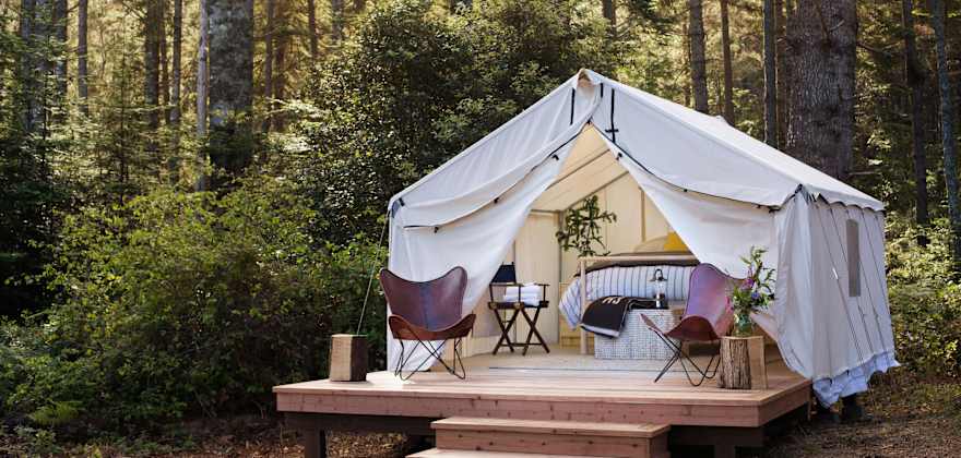 Mendocino glamping tent.