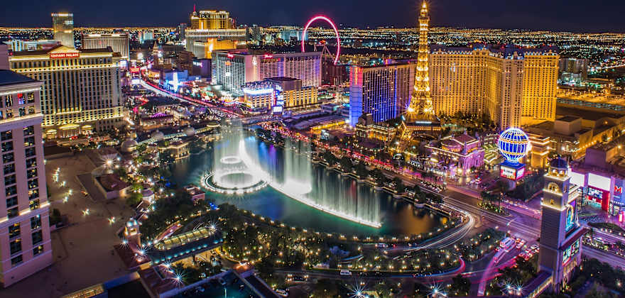 las vegas strip at night