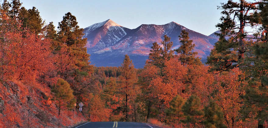 mountains in Flagstaff, AZ at sunrise